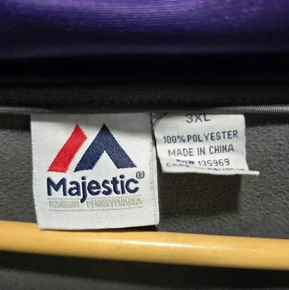 Minnesota Vikings Full Zip Track Jacket 3X Embroidered Logos Majestic NFL - Picture 3 of 8